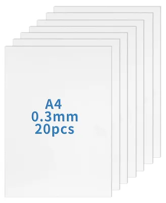 20 PP-Platten A4, weiß, 0,3 mm, 21x29,7 cm, für Modellbau