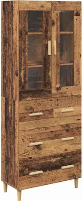Zdjęcie produktu dla Highboard z szufladą Stare drewno 69,5 x 34 x 180 cm