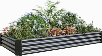 Obrázok produktu pre VERFARM kovová vyvýšená posteľ 232x113x30 cm čierna