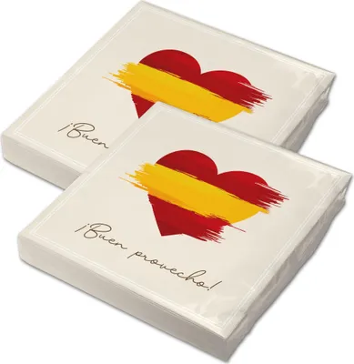 Produktbild von itenga 40x Serviette Herz Flagge SPANIEN