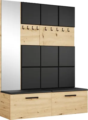 Produktbild von Masseno Garderobe-Set MODULO 161,2/204/40 cm Modern Garderobenschrank Eiche Artisan