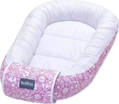 Produktbild von Bellochi Babynest Babynestchen Neugeborene - 100% Baumwolle -   - Baby Kuschelnest - 90x60x12cm - Purple Caramella