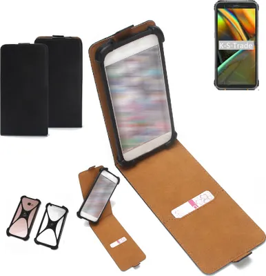 Produktbild von K-S-Trade Handyhülle Schutzhülle kompatibel mit Blackview BV5100 Hülle Case Cover Flip Style Bumper schwarz 1x
