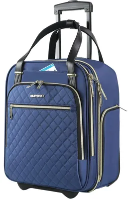 Obrázok produktu pre Multifunkčný kufor s popruhom 16" Polstrovaný s kolieskami - Mistblau