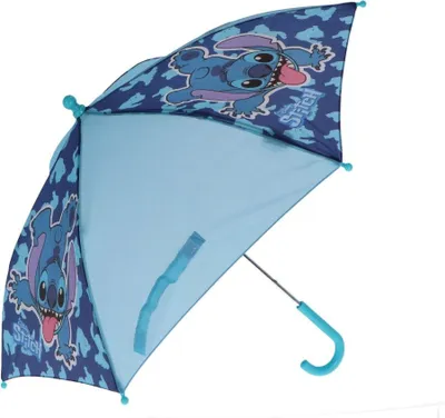 Immagine prodotto di Ombrello a bastone Lilo & Stitch per bambini - Protezione elegante sotto la pioggia, Ø 52 cm