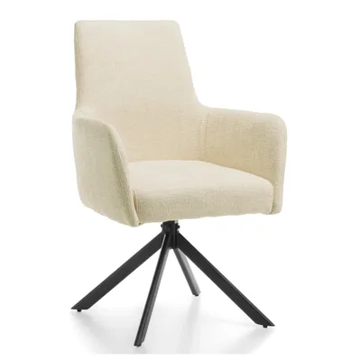 Obrázek produktu pro Jídelní židle NEW HOME TITO čalouněná obývací židle z žinylkové látky - světle béžová - moderní nábytek v glamour stylu