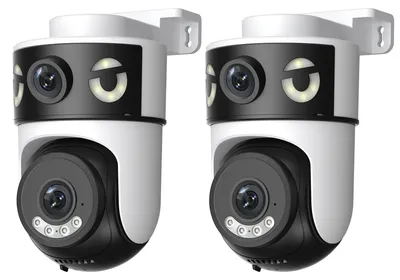 Zdjęcie produktu dla Kamera monitoringu WiFi 2K, kamera IP WiFi PTZ z podwójną soczewką, zestaw 2 sztuk