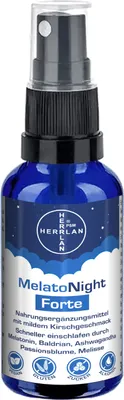 Produktbild von MelatoNight Forte -Melatonin Spray Hochdosiert- 180 Tage Vorrat Einschlafspray - mit Kirschgeschmack, Ashwagandha, Baldrian, Melisse und Passionsblume