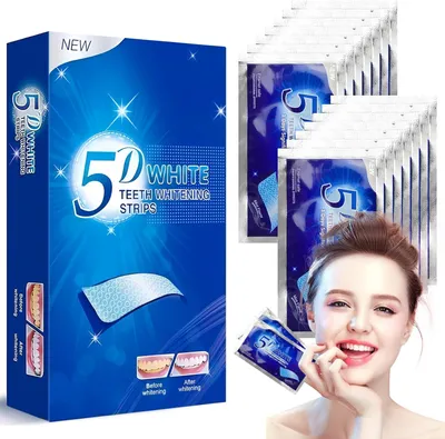 Produktbild von 28 Strips Zahnaufhellungsstreifen, schonend Zähn Aufhellung, whitening strips Zahnaufhellung, zahnbleaching set Für ein strahlendes Lächeln
