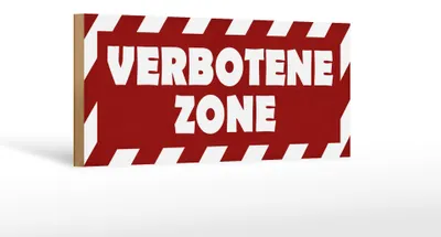 Produktbild von Holzschild Hinweis 27x10cm verbotene Zone