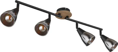 Produktbild von Deckenlampe, Metall, Glas rauchfarben, 4 Flammig, L 60 cm