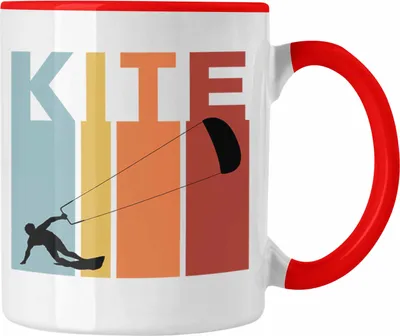 Produktbild von Trendation - Kitesurf Kitesurfen Geschenk Tasse Kite Surfender Kitesurfing Geschenkidee (Rot)