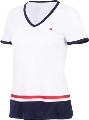 Image de Jupe de tennis, modèle Sabine, couleur bleu marine et rouge, taille XL