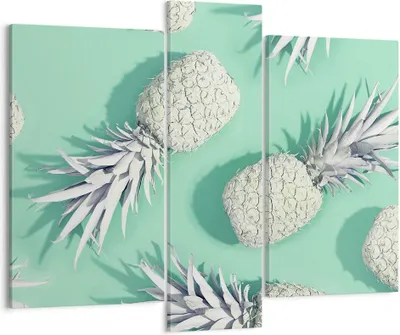 Produktbild von Bild auf Leinwand - Leinwandbild - Ananas Obst Saft - 95x80cm - Wand Bild - Wanddeko - Wandbilder - Leinwanddruck - Bilder - Kunstdruck - Wanddekoration - Leinwand bilder - Wandkunst - CB95x80-4040