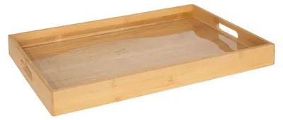 Produktbild von 5Five Design Bambusholz-Tablett - 46 x 30 cm - hellbraun - Hoher erhohter Rand
