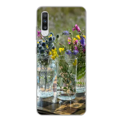 Produktbild von MuchoWow® Handyhülle Schutzhülle Hülle für Samsung Galaxy A70 Vase - Blumen - Farben Silikon Softcase Handy Hülle - Schutzhaube