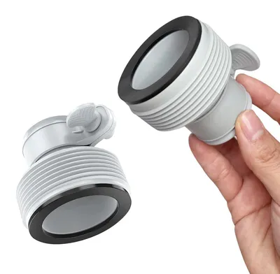 Productafbeelding van Slangaansluitstuk-set, 2 stuks, 3,2 cm naar 3,8 cm, grijs, voor zwembadfilterpomp, zoutwatersysteem