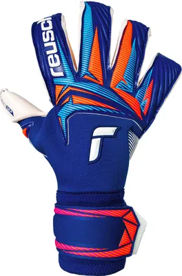 Immagine prodotto di Guanti da portiere Reusch Attrakt Gold X Evolution con inserti in rete traspirante 4126 sharp blu/wht/shock orng 8