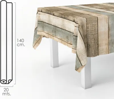 Obrázok produktu pre Gumový obrus v roli 140 cm x 20 metrov. Drevené dosky