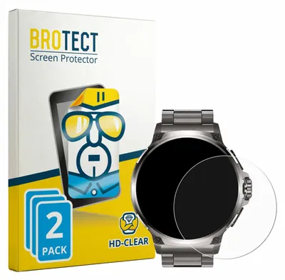 Produktbild von 2x Für Fosmet Smartwatch 1.92" Schutzfolie BROTECT Displayschutz Display Schutz Folie Klar Transparent