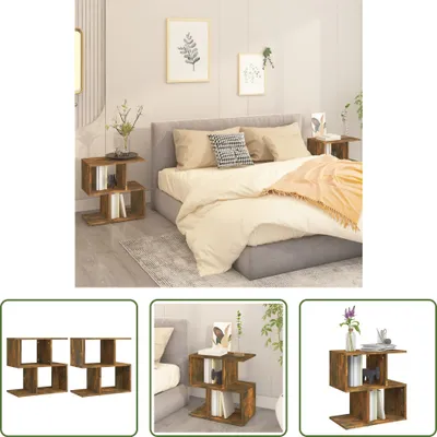 Produktbild von The Living Store Nachttische 2 Stk. Räuchereiche 50x30x51,5 cm Holzwerkstoff