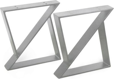 modernLOFTart Mm, Bankbeine Bankkufen Tischbeine Tischgestell Tischkufen Couchtischkufen Stahl Metall Schwarz Industrial Tisch Bank Sitzbank Couchtisch Kufen  40x42cm  Silber
