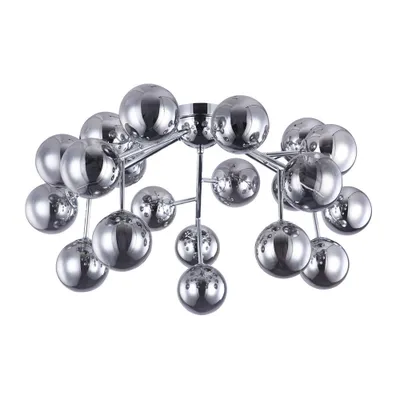 Immagine prodotto di Plafoniera, vetro metallico, cromo fumé, P 75 cm