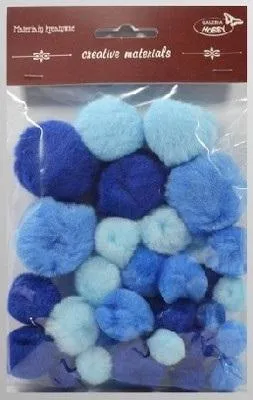Produktbild von Blaue Tonpompons, 15–40 mm, 30 Stück – Galeria Hobby