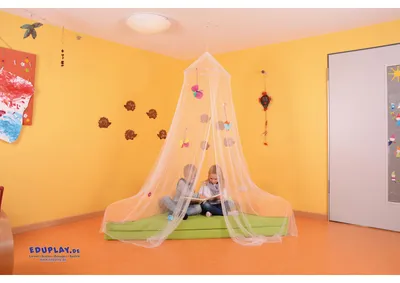 Produktbild von Eduplay Netz Zelt weiß flammhemmend - Kinderzimmer Dekoration