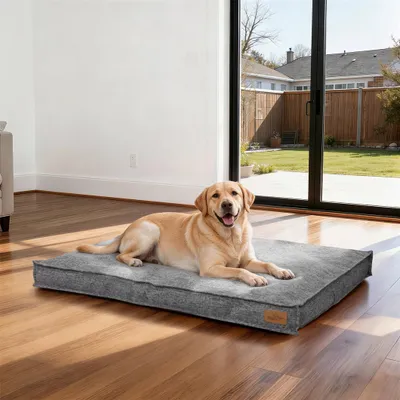 Produktbild von WISFOR Hundebett Hundesofa Hundecouch Hundekissen Rutschfest, waschbar Bezug abnehmbar XL: 103 x 69 x 10 cm, Grau
