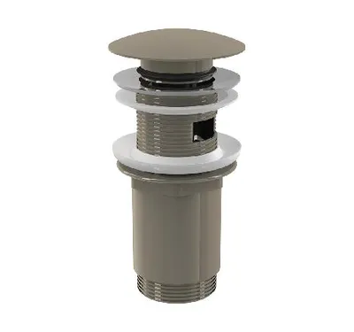 Immagine prodotto di alcadrain Ablaufventil für die Waschbecken CLICK/CLACK 5/4" Ganzmetal mit Überlauf, großer Stopfen, NICKEL-gebürstete Matt