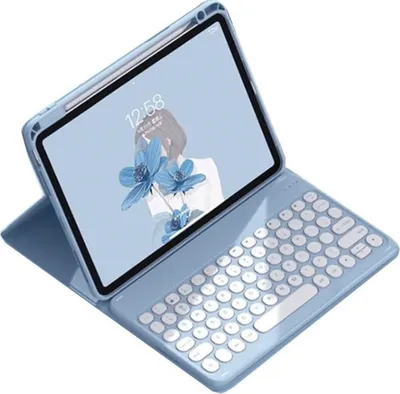 Produktbild von Magnetisch drehbares, abnehmbares Tablet-Case, mehrere Winkel und mehrere Szenen, starke magnetische Adsorption, abnehmbare Tastatur, schmutzabweisend und langlebig, lange Akkulaufzeit, hohe Kompatibilitaet, fuer iPad 10. Generation