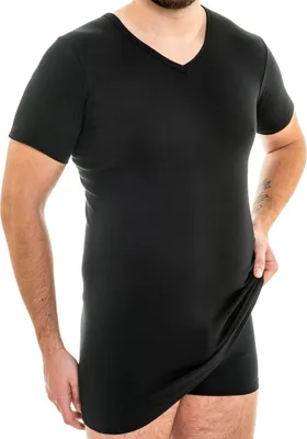 Extralanges Herren kurzarm Shirt schwarz