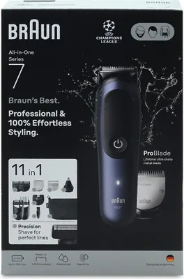 Produktbild von Braun 80789907 Haartrimmer/-schneider Dunkelblau 21 Lithium-Ion (Li-Ion)