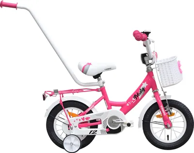Produktbild von Kinderfahrrad - 12 Zoll - Dunkelrosa - für 2-4 Jahre - mit V-Brake Bremsen- mit Gepäckträger - Jugendfahrrad