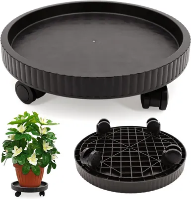 Produktbild von Runder Pflanzenroller 40 cm, Schwerlast Pflanzenuntersetzer mit Rollen