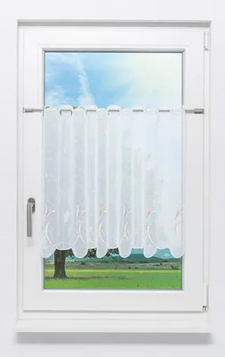 Produktbild von Scheibengardine Plauener Spitze - Blumenkelche (Bx H) 180.40cm * 60cm Beige/beige