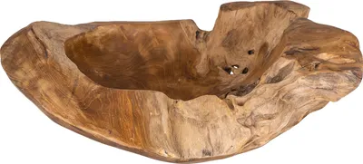 Produktbild von Schüssel Schale Teakholz 50cm Teak Massiv Holz Obstschale Holzschale Dekoschale
