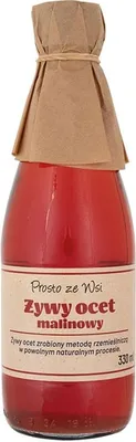 Zdjęcie produktu dla OCET MALINOWY ŻYWY 330 ml - PROSTO ZE WSI
