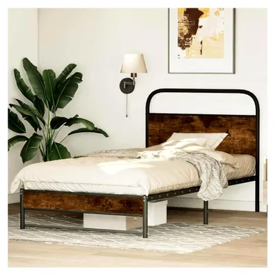 Produktbild von Bettgestell ohne Matratze 100x190 cm R?uchereiche Holzwerkstoff