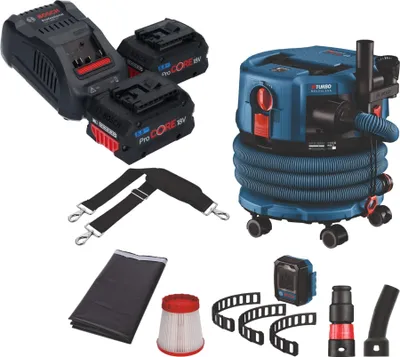 Produktbild von Bosch GAS 18V-12 MC Professional Akku Staubsauger BITURBO Brushless + 2x ProCore Akku 5,5 Ah + Schnellladegerät + Zubehör