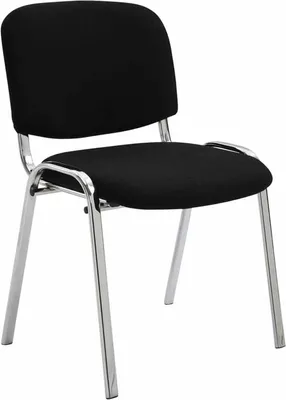 Produktbild von TPFLiving Besucherstuhl Konferenzstuhl Keen mit Stoffbezug Gestell in Chromoptik / Bezug Schwarz