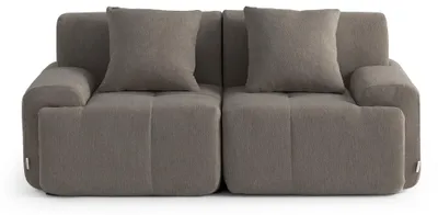 Image de MILYSOFA SOFAMOUS, canapé modulaire, design épuré, 2 places, tissu velours, couleur gris anthracite