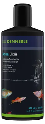 Produktbild von Dennerle Aqua Elixir 500 ml - Wasseraufbereiter für Süßwasser Aquarien, für fischgerechtes Aquarienwasser
