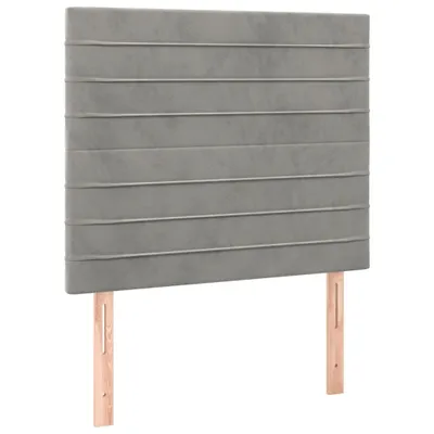 Obrázok produktu pre Čelo postele svetlosivé 90x5x118/128 cm zamatové