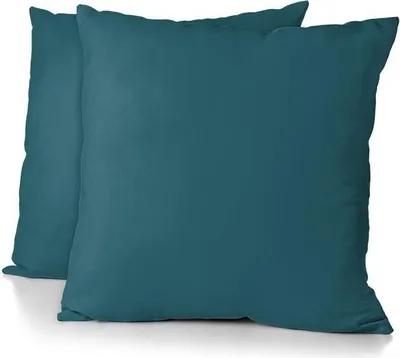 Zdjęcie produktu dla zestaw 2 poszewek na poduszki - HOME LINGE PASSION - HP72088 - mikrofibra 82 g - 63 x 63 cm - kaczkowaty niebieski