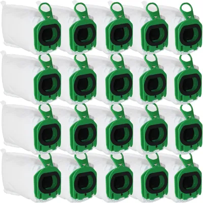 A collage of multiple vacuum cleaner dust bags.