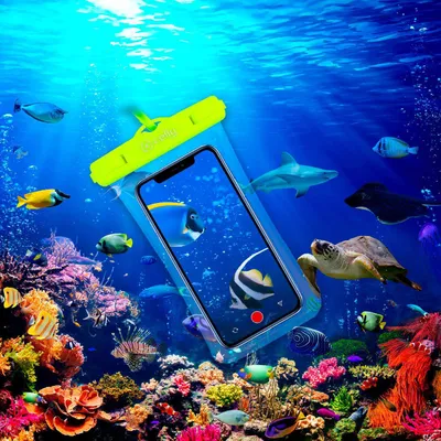 Produktbild von Celly SPLASHBAG21YL, Strandaktivität, Wassersportaktivität, Smartphone, Transparent, Gelb, Polyvinylchlorid (PVC), 10 m, IPX8