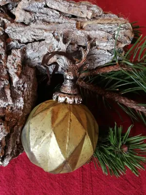 Immagine prodotto di Colore Baubles di Natale con testa di cervo, verde