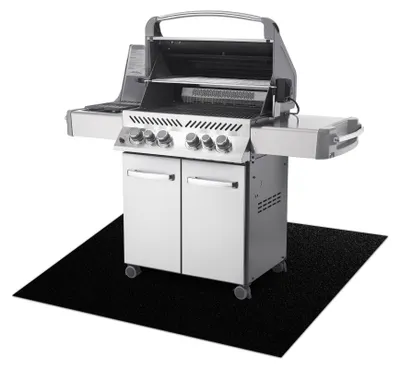 Image de Tapis de protection pour barbecue TRIUMPH 990 pour terrasse, extérieur - noir noir 80x200 cm